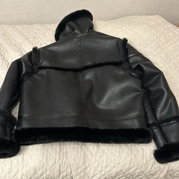 Kooples sport faux leather jacket with crocodile detailing - Picture 6 of 7